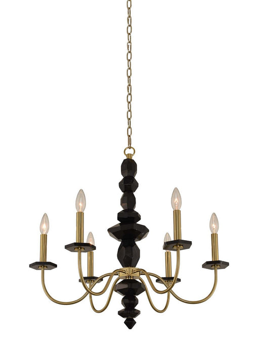 Piedra 6-Light Chandelier in Brushed Brass
