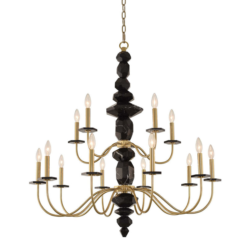 Piedra 15-Light Chandelier in Brushed Brass
