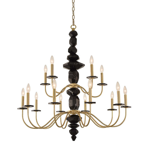 Piedra 15-Light Chandelier in Brushed Brass