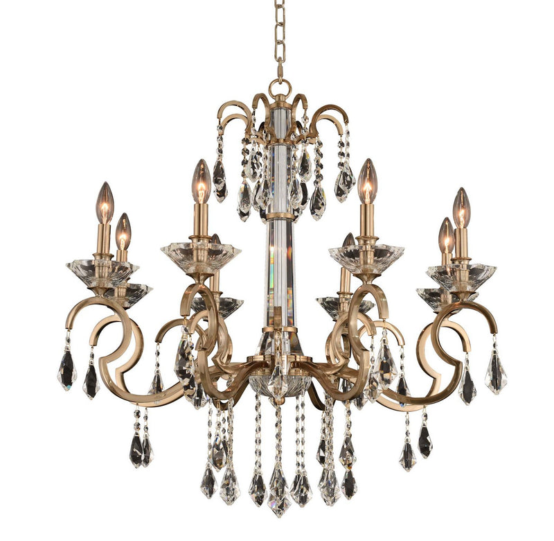 Valencia 8-Light Chandelier in Brushed Champagne Gold