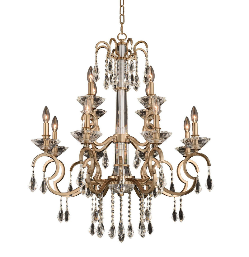 Valencia 12-Light Chandelier in Brushed Champagne Gold
