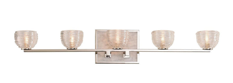 Bianco 5-Light Bath Vanity Light in Polished Nickel