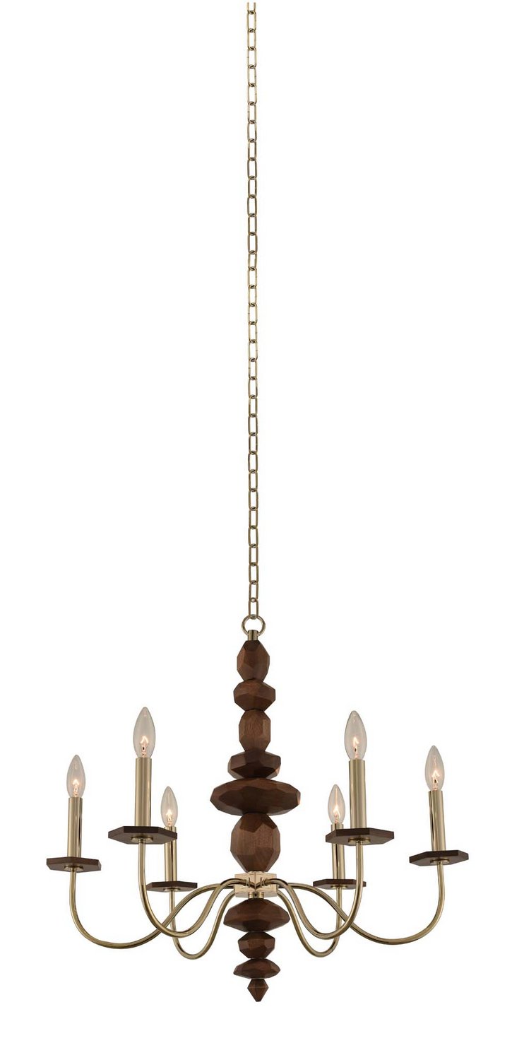 Lassen 6-Light Chandelier in Champagne Gold