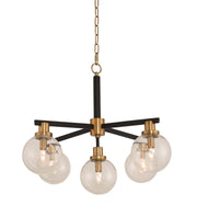 Cameo 5-Light Chandelier in Matte Black Finish with Brushed Pearlized Brass