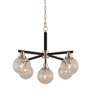 Cameo 5-Light Chandelier in Matte Black Finish with Nickel Accents
