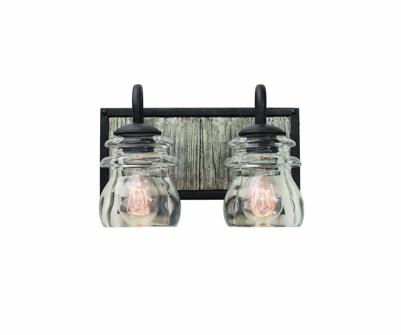 Bainbridge 2-Light Bath Vanity Light in Black Iron