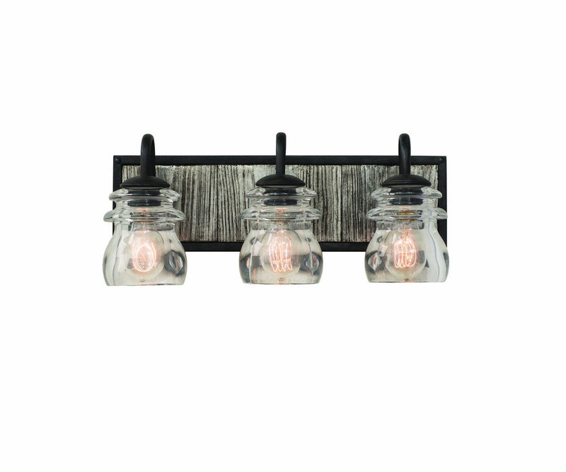 Bainbridge 3-Light Bath Vanity Light in Black Iron