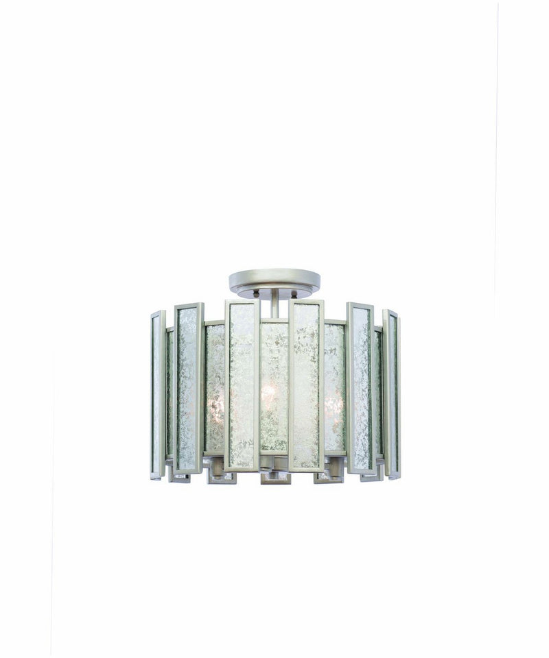 Palisade 3-Light Semi-Flush Mount in Tarnished Silver