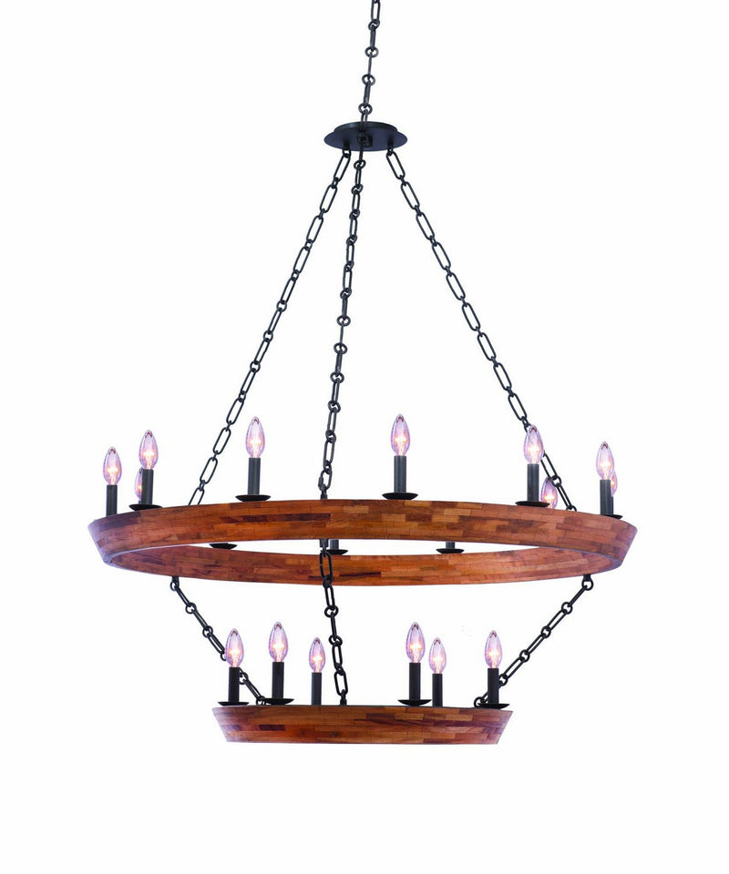 Lansdale 18-Light Chandelier in Black Iron