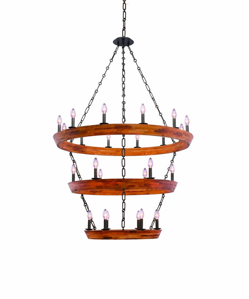 Lansdale 24-Light Chandelier in Black Iron