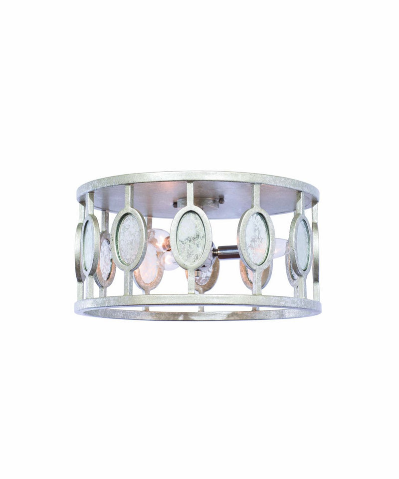 Palomar 3-Light Flush Mount in Vintage Silver Leaf