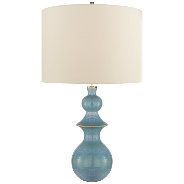 Saxon One Light Table Lamp in Sandy Turquoise