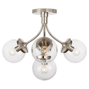 Prescott Medium 4-Light Semi-Flush Mount in Polished Nickel