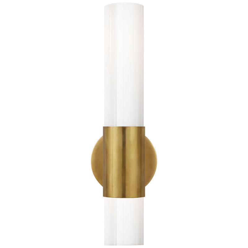Penz Medium Cylindrical 2-Light Wall Sconce in Hand-Rubbed Antique Brass