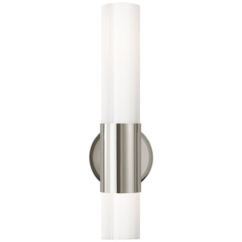 Penz Medium Cylindrical 2-Light Wall Sconce in Polished Nickel