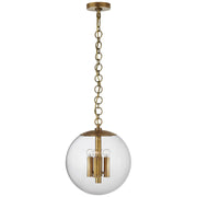 Turenne Medium 4-Light Globe Pendant in Hand-Rubbed Antique Brass