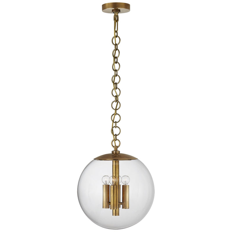 Turenne Medium 4-Light Globe Pendant in Hand-Rubbed Antique Brass