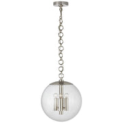 Turenne Medium 4-Light Globe Pendant in Polished Nickel