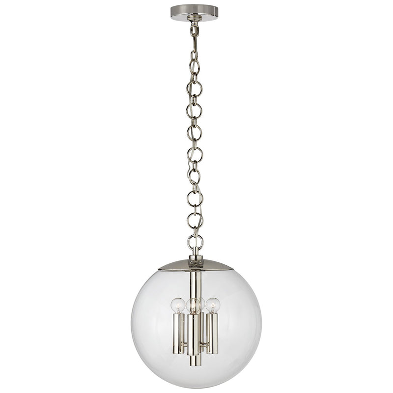 Turenne Medium 4-Light Globe Pendant in Polished Nickel