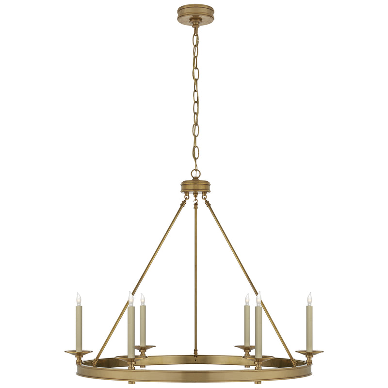 Launceton Six Light Chandelier in Antique-Burnished Brass