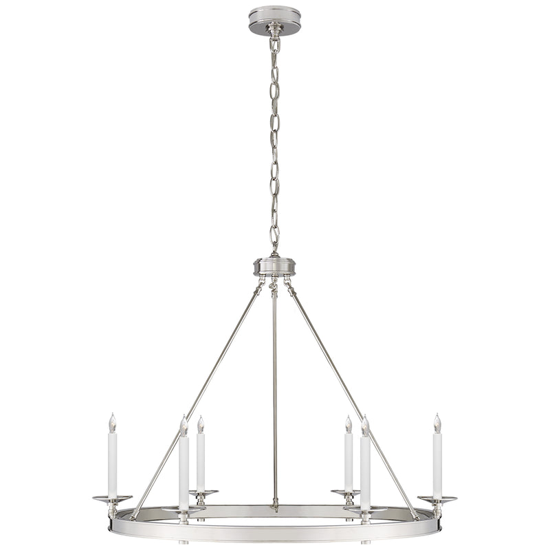 Launceton Six Light Chandelier in Polished Nickel