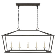 Darlana Five Light Linear Pendant in Aged Iron