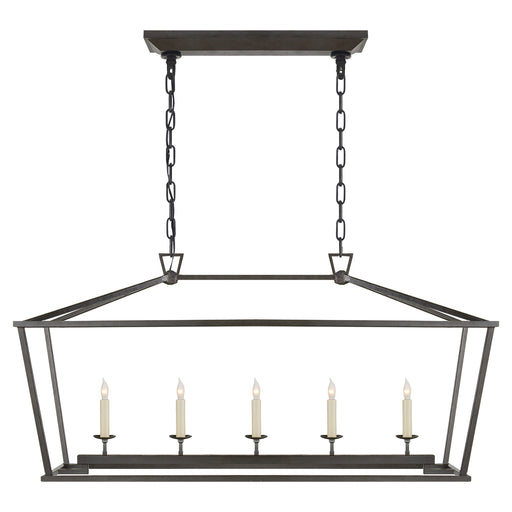Darlana Five Light Linear Pendant in Aged Iron