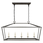 Darlana Medium 5-Light Linear Chandelier in Aged Iron