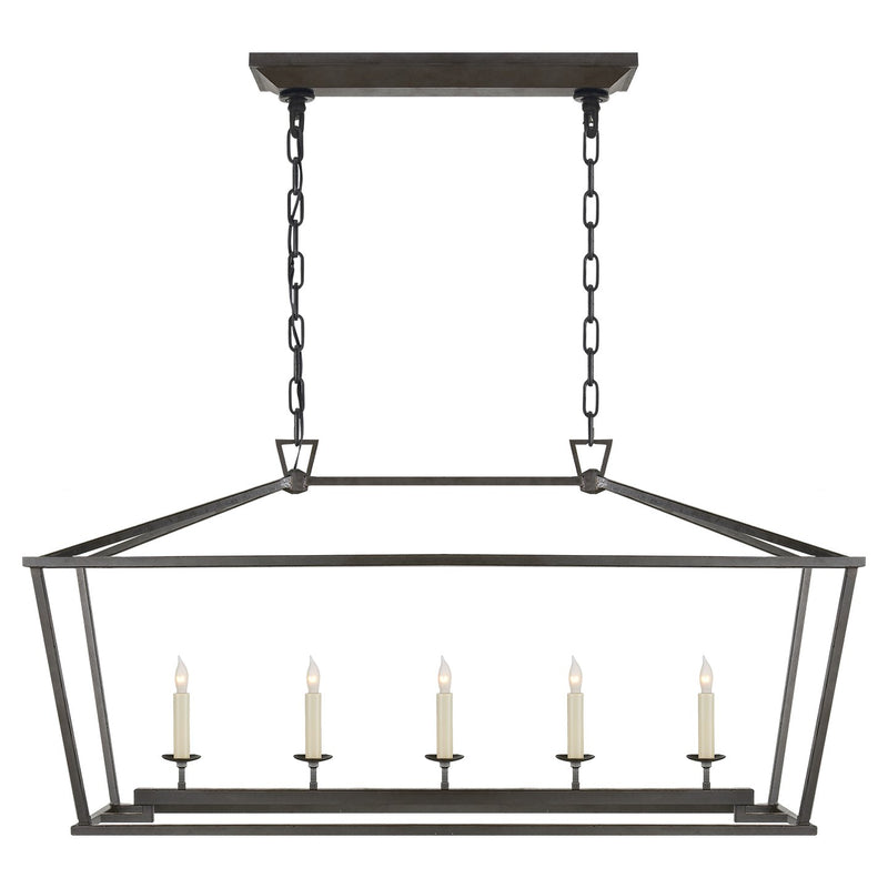 Darlana Medium 5-Light Linear Chandelier in Aged Iron