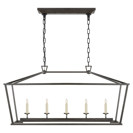 Darlana Medium 5-Light Linear Chandelier in Aged Iron