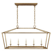Darlana Five Light Linear Pendant in Gilded Iron