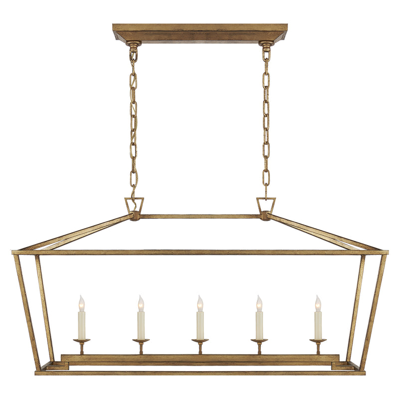 Darlana Five Light Linear Pendant in Gilded Iron