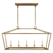 Darlana Medium 5-Light Linear Chandelier in Gilded Iron