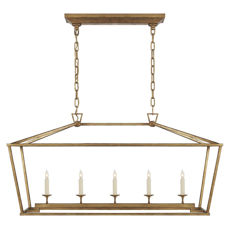 Darlana Medium 5-Light Linear Chandelier in Gilded Iron