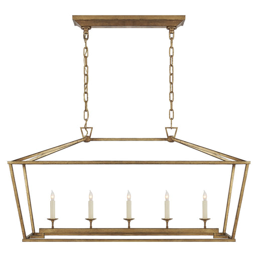 Darlana Medium 5-Light Linear Chandelier in Gilded Iron