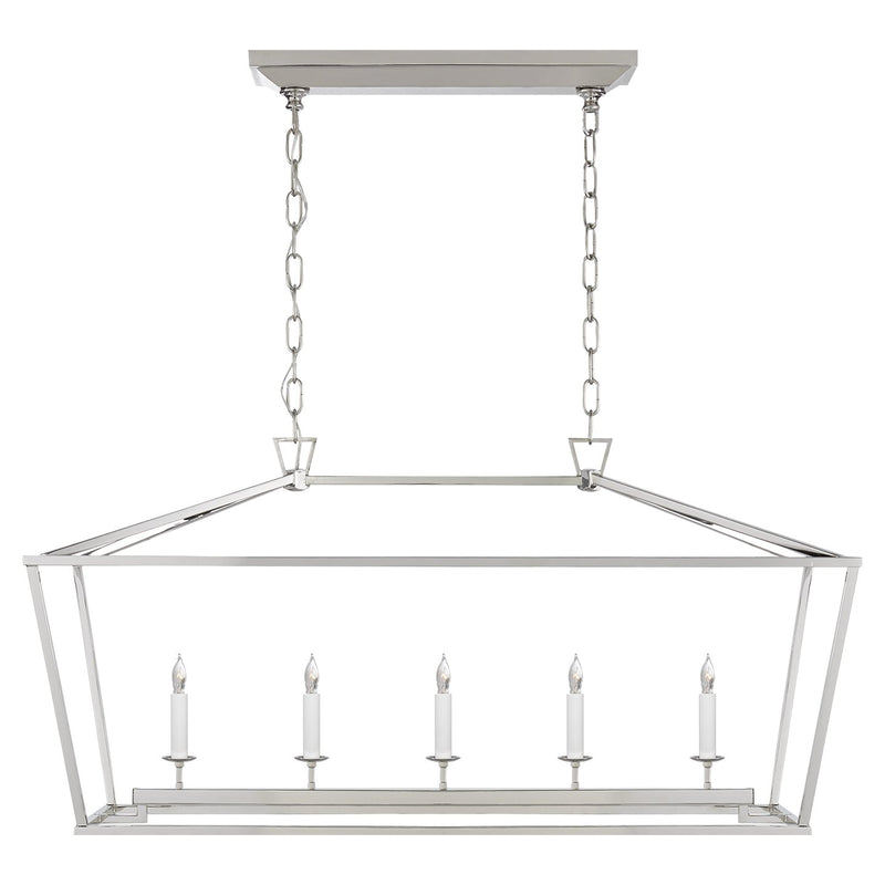 Darlana Medium 5-Light Linear Chandelier in Polished Nickel
