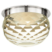 Hillam 5.5" Crystal Solitaire Flush Mount in Polished Nickel