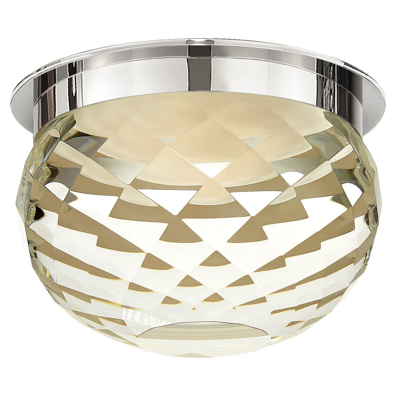 Hillam 5.5" Crystal Solitaire Flush Mount in Polished Nickel