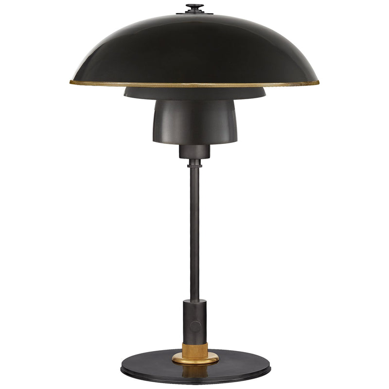 Whitman Desk Lamp in Bronze and Hand-Rubbed Antique Brass