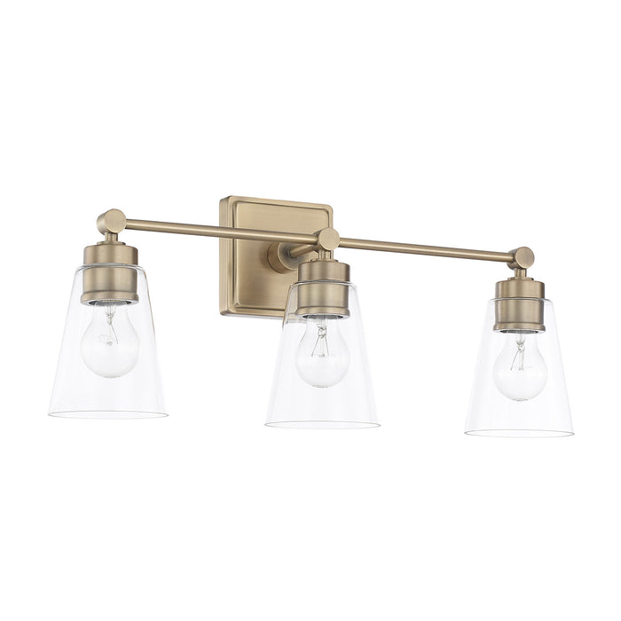 3 Light Vanity in Aged Brass