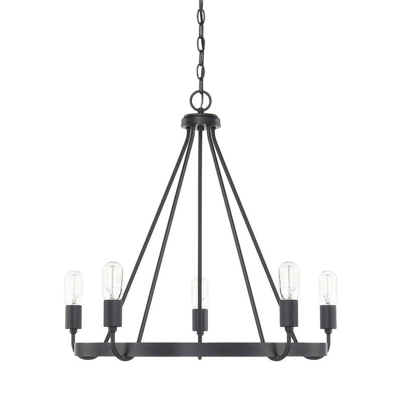 Tanner 5-Light Chandelier in Matte Black - Lamps Expo