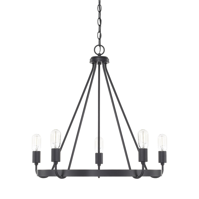Tanner 5-Light Chandelier in Matte Black - Lamps Expo