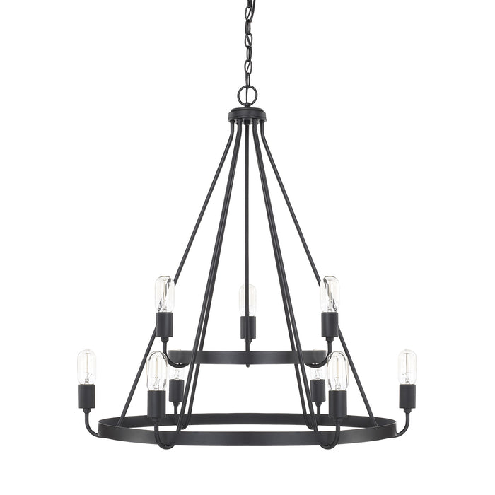Tanner 9-Light Chandelier in Matte Black - Lamps Expo