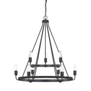 Tanner 9-Light Chandelier in Matte Black - Lamps Expo