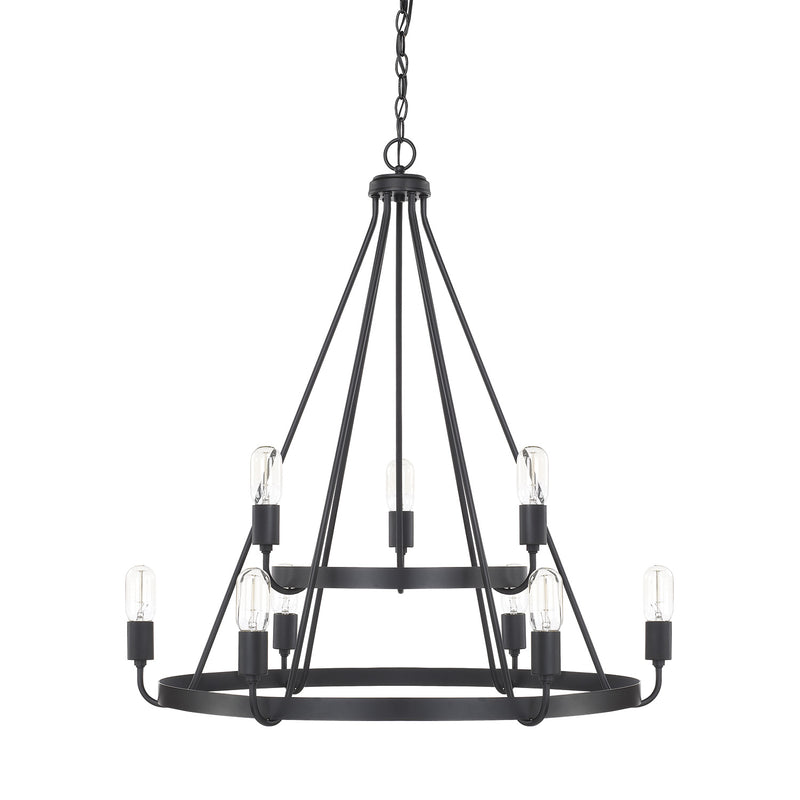 Tanner 9-Light Chandelier in Matte Black - Lamps Expo