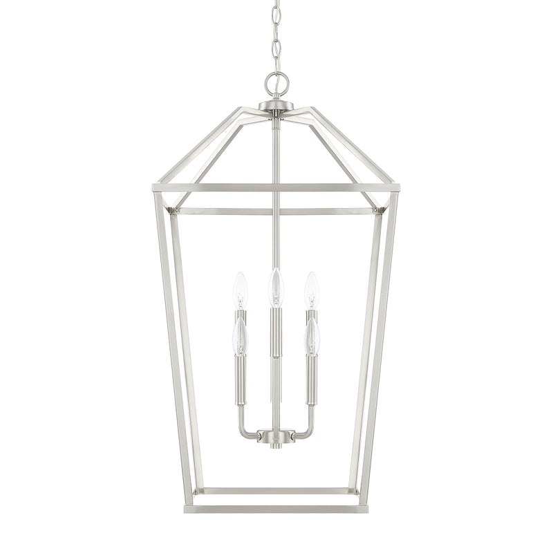 Birch 6-Light Foyer Pendant in Brushed Nickel - Lamps Expo