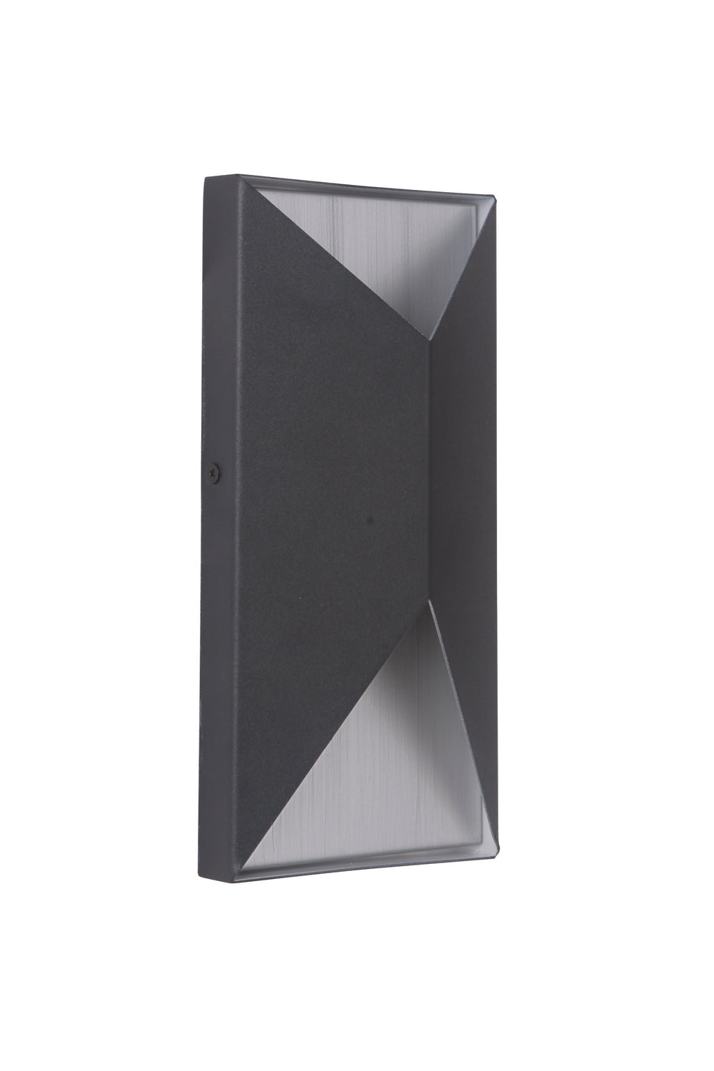 Peak 2-Light Pocket Sconce in Textured Black/Brushed Aluminum