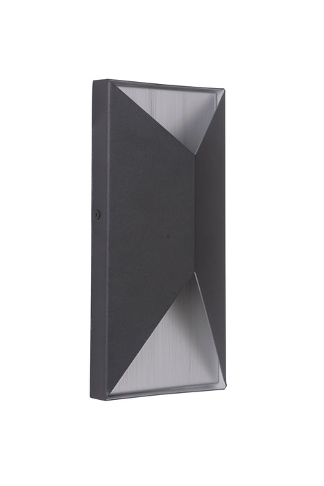 Peak 2-Light Pocket Sconce in Textured Black/Brushed Aluminum
