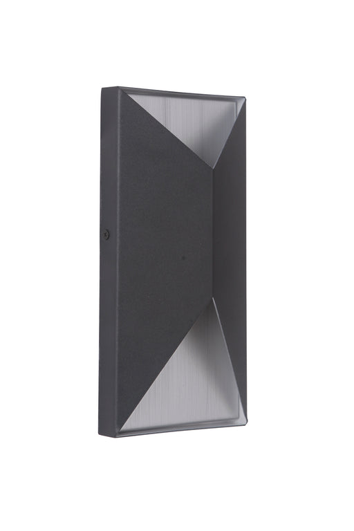Peak 2-Light Pocket Sconce in Textured Black/Brushed Aluminum