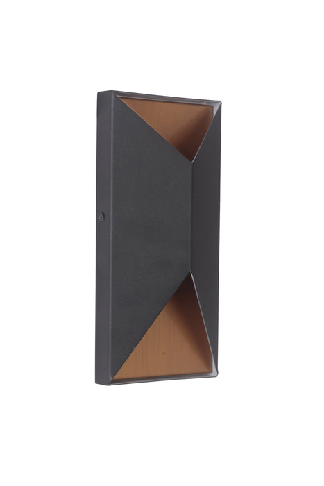 Peak 2-Light Pocket Sconce in Textured Black/Satin Brass